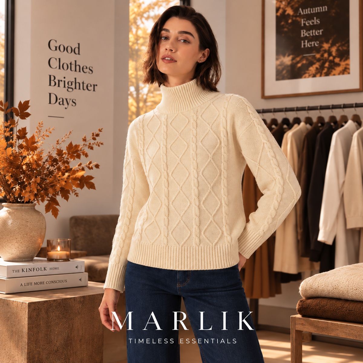 Marlik Cozy Cable Knit Sweater