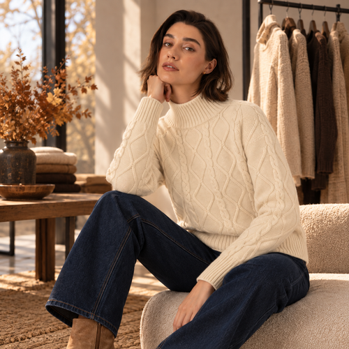 Marlik Cozy Cable Knit Sweater