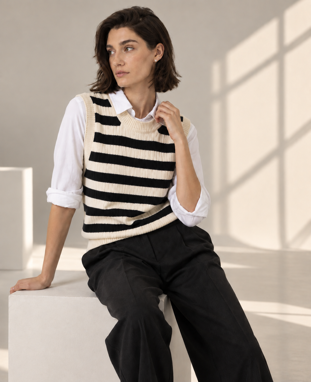 The Marlik Stripe Knit Vest